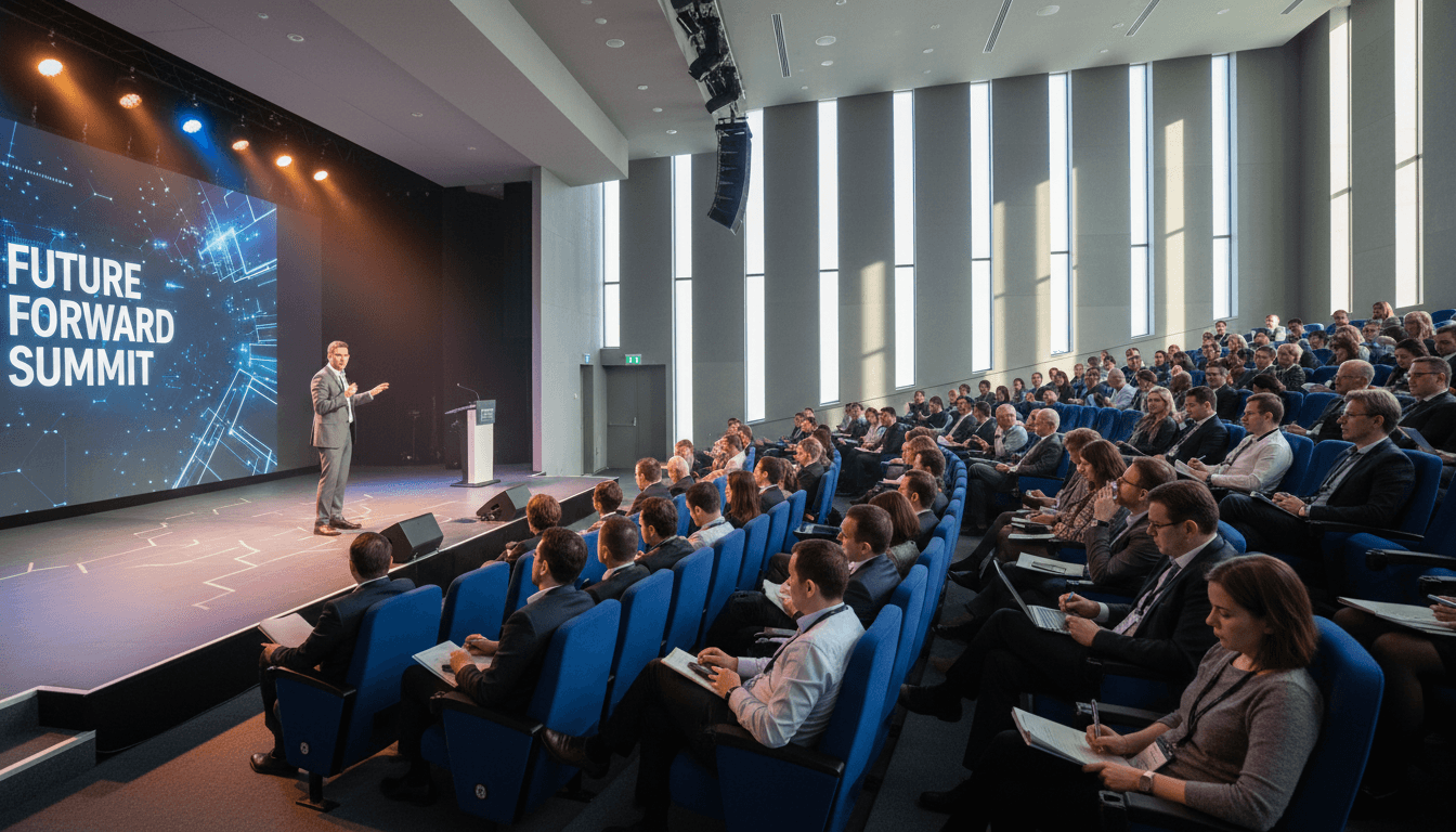 Corporate audience attending a professional training session in a conference hall